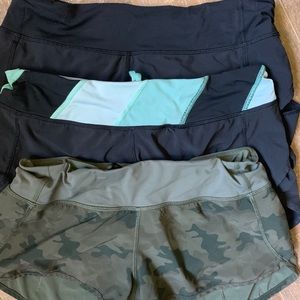 Lululemon running shorts - bundle of 3